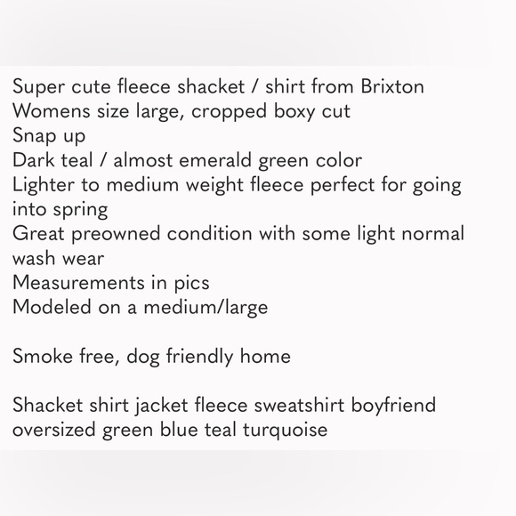 Brixton Fleece Shacket, large - Picture 8 of 8